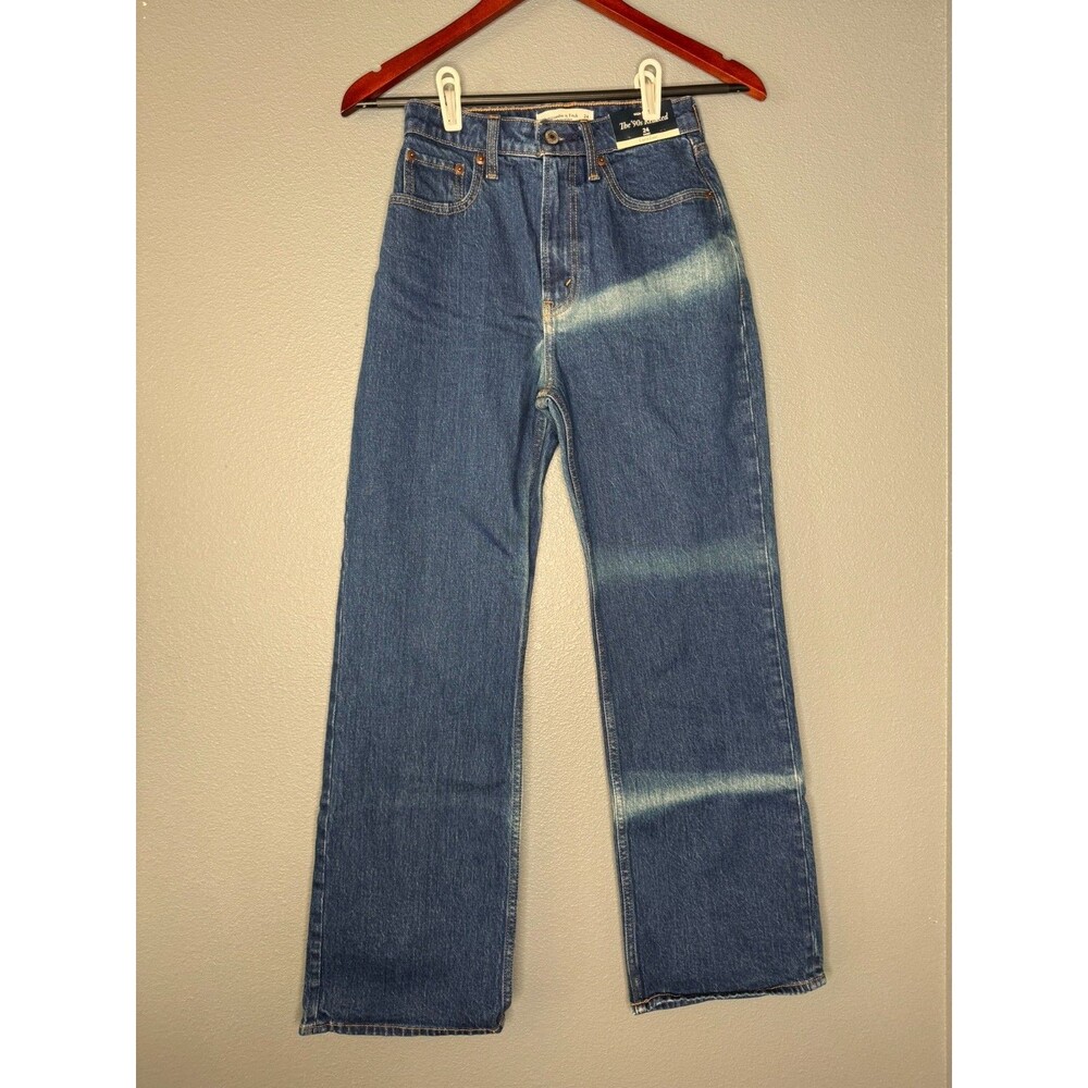Abercrombie Curve Love 90s Relaxed High Rise Jeans 24S Medium Wash NWT